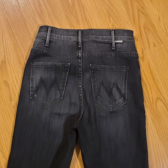 MOTHER DENIM THE HUSTLER ANKLE FRAY NIGHTOWL CROPPED HIGH RISE JEANS STRETCH 25 - Picture 6 of 10